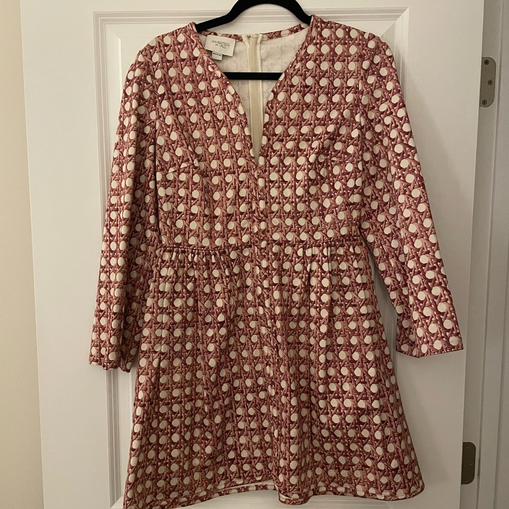 Giambattista Valli Women’s Long Sleeve Treillage Dress Rose Ivory